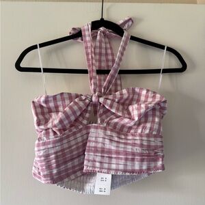 NWT! A&F Gingham Crop Top